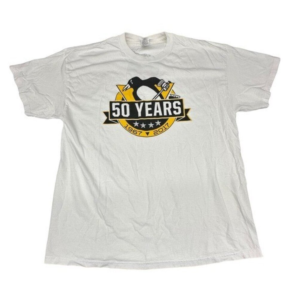 Pittsburgh Penguins XL 50th Anniversary 1967 - 2017 Logo Graphic T-Shirt Promo